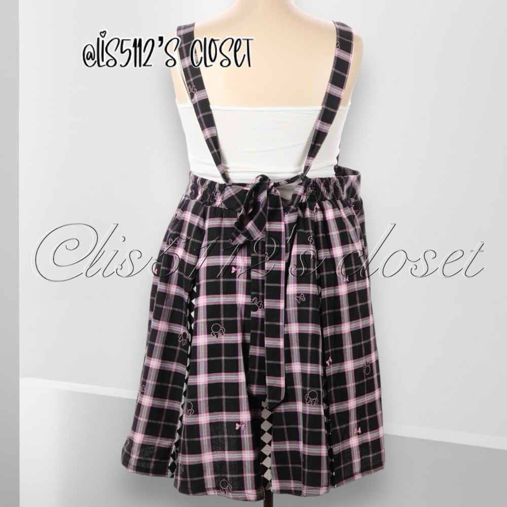 Torrid x Disney Minnie Mouse Pink & Black Plaid Skirtall Jumper Dress 3X 22 24 - Picture 5 of 15